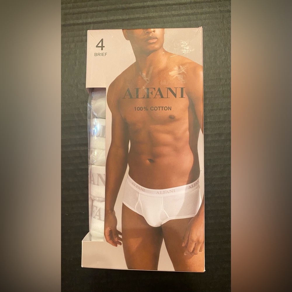 Alfani Men’s 4 Pack Briefs in White Size XL 38-40‎ NWT